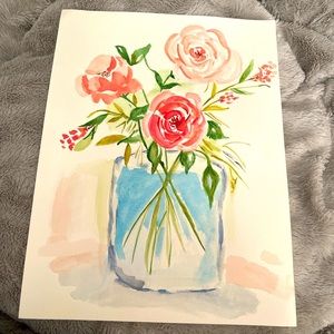 Watercolor painting of roses